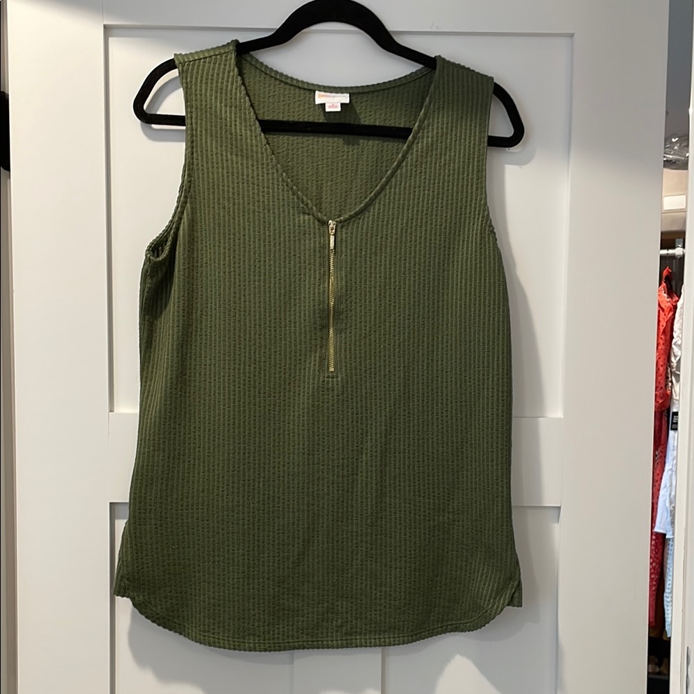 Lularoe Rachel Green Sleeveless Tank Top size small